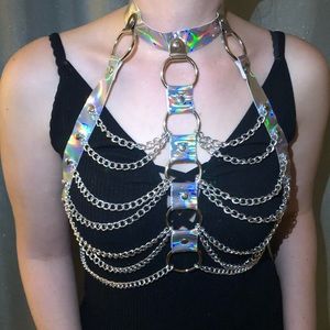 Holographic rave chain harness